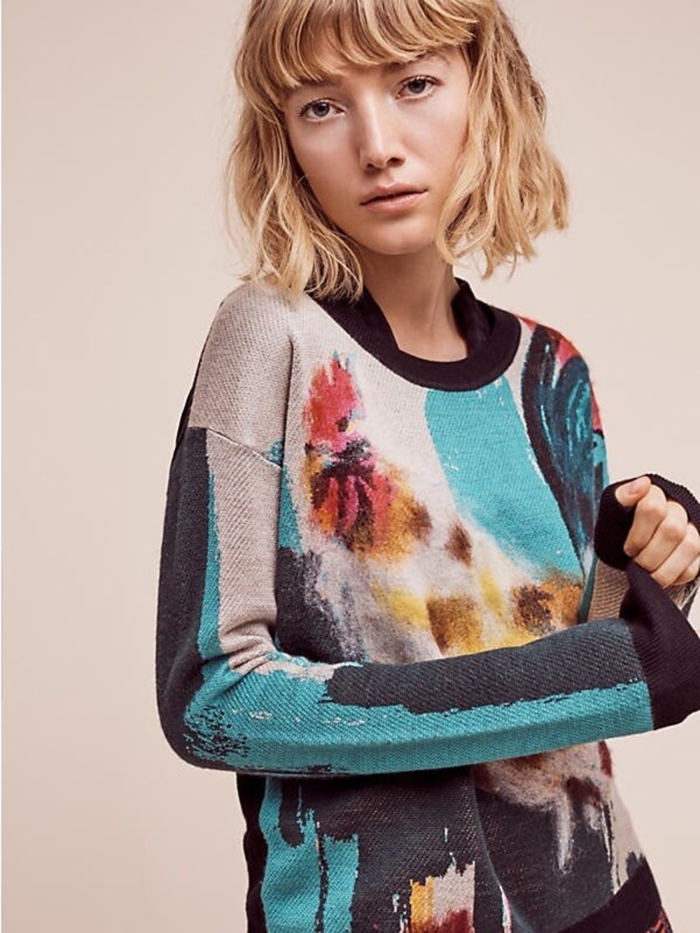 Anthropologie Farm Animal Pullover By Lauren Carlson Walcott Size Xs View 2